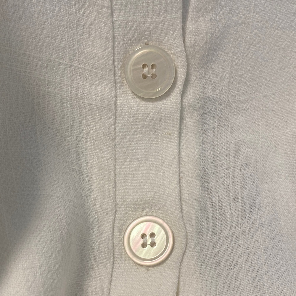 White Button-Down Sleeveless Romper - Picture 11 of 14